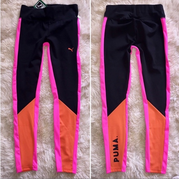 Puma Pants - NWT PUMA Illusion Pink Neon Tights Leggings